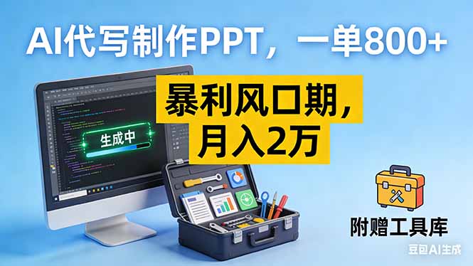 AI代写制作PPT，一单800+， 暴利风口期，月入2万【附工具】-天云资源网