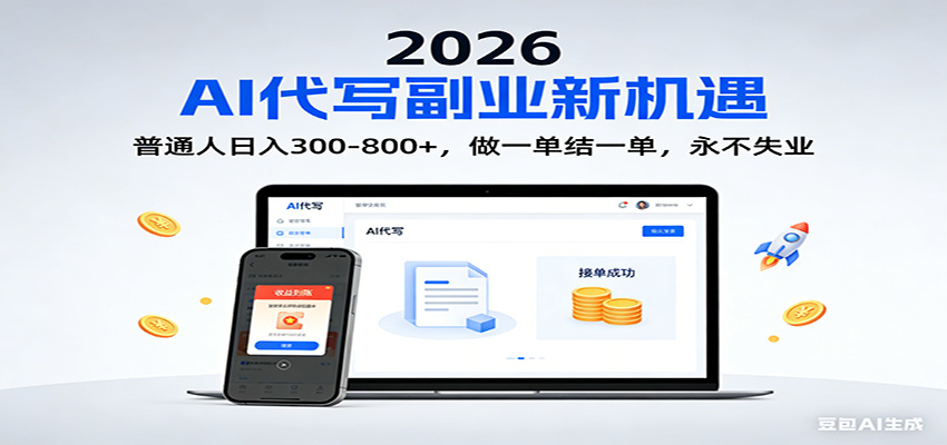 2026 副业首选！AI 代写日入 300-800，普通人0门槛，做一单结一单！-天云资源网