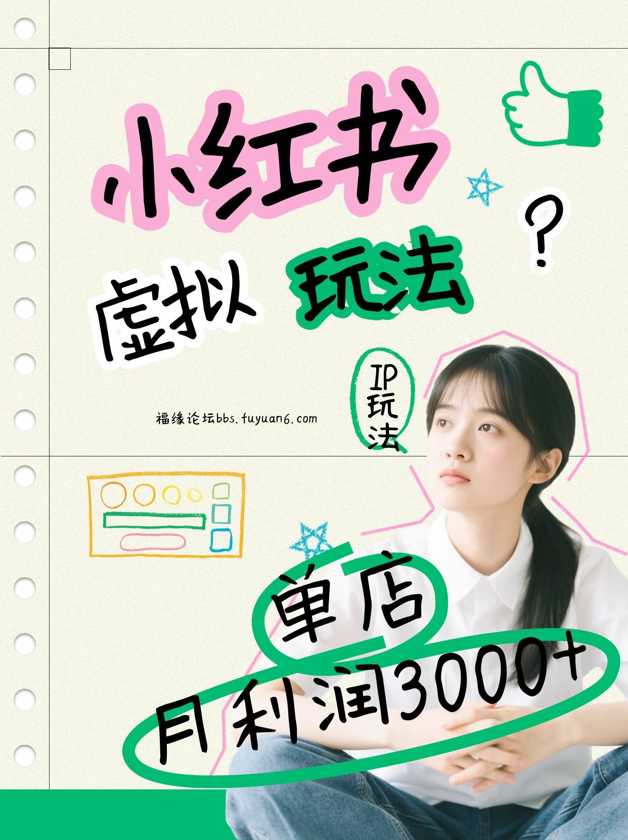小红书虚拟玩法(铺货流和单品玩法)，单店月利润3000+，IP打法+原创商品(0违规)-天云资源网