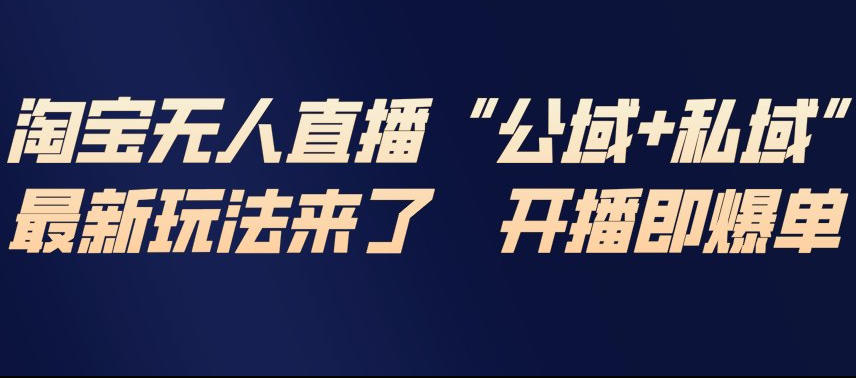淘宝无人直播完整教程,公试+私域,最新玩法来了,开播即爆单-天云资源网