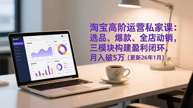 淘宝高阶运营私家课：选品、爆款、全店动销，三模块构建盈利闭环，月入破5万(更新26年1月-天云资源网