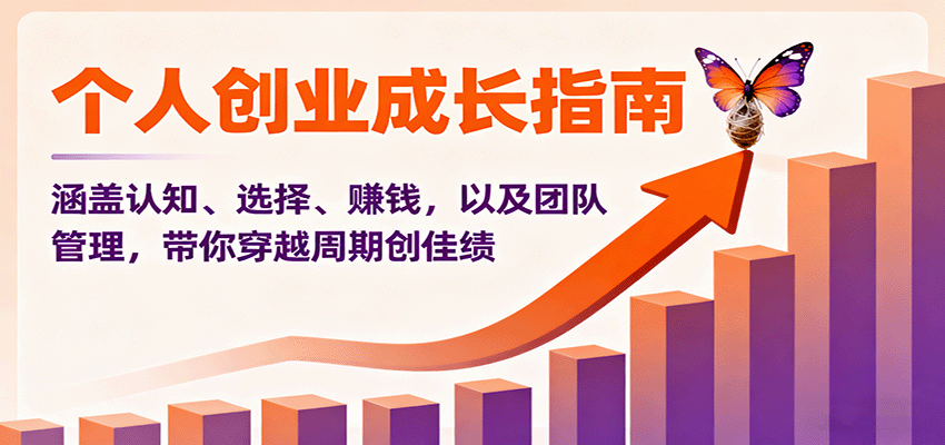 个人创业成长指南：涵盖认知、选择、赚钱，以及团队管理，带你穿越周期创佳绩-天云资源网