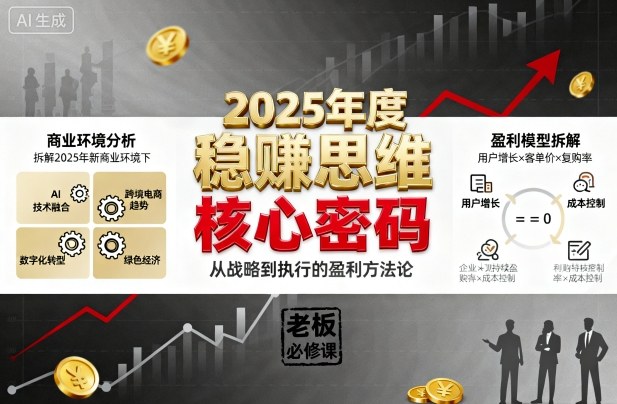 2025年度稳賺思维老板创业营，拆解2025年新商业环境下，企业实现持续盈利的核心密码-天云资源网