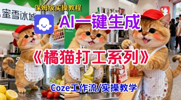 Coze扣子工作流一键生成胖橘猫打工短视频,保姆级实操搭建教学-天云资源网