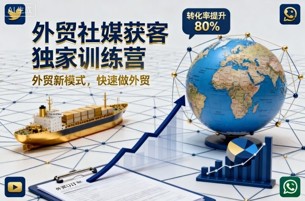 外贸社媒获客独家训练营，外贸新模式，快速做外贸(更新)-天云资源网