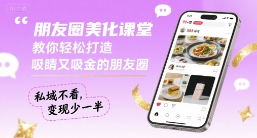 朋友圈美化课堂，教你轻松打造，吸睛又吸金的朋友圈，私域不看，变现少一半-天云资源网
