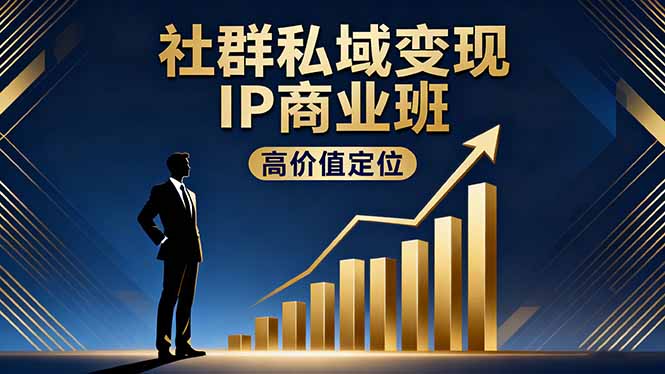 社群私域变现IP商业班,高价值定位,精准引流,私聊成交,实践年盈利破百万-天云资源网