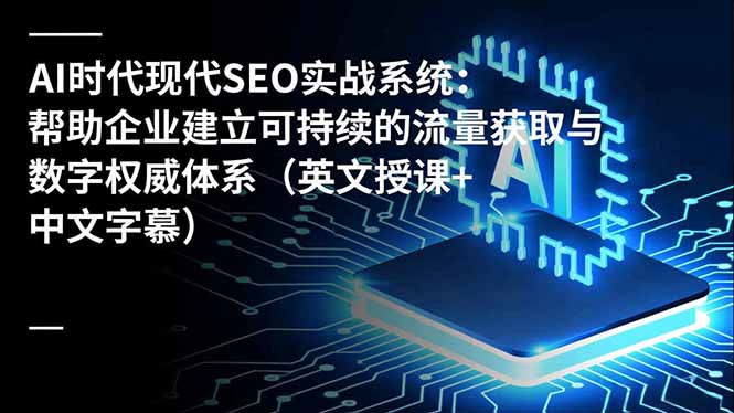 AI时代现代SEO实战系统：帮助企业建立可持续的流量获取与数字权威体系(英文授课+中文字幕-天云资源网