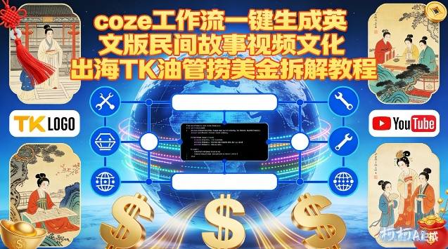 Coze扣子工作流一键生成英文版民间故事视频，文化出海TK油管捞美金拆解教程-天云资源网