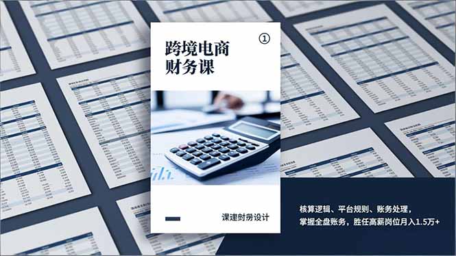 跨境电商财务课，核算逻辑、平台规则、账务处理，掌握全盘账务，胜任高薪岗位月入1.5万+-天云资源网