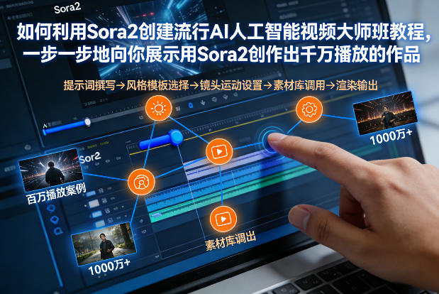 如何利用Sora2创建流行AI人工智能视频大师班,一步一步地向你展示用Sora2创作出千万播放的作品-天云资源网