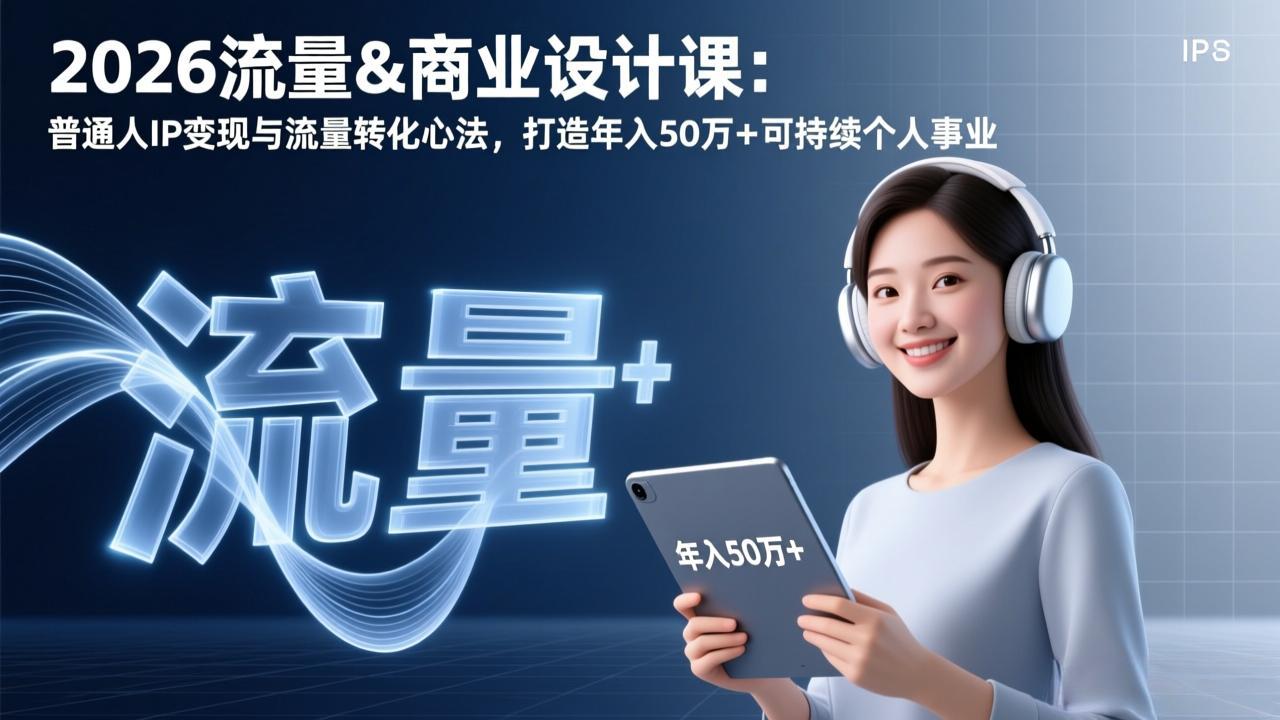 2026流量&商业设计课：普通人IP变现与流量转化心法，打造年入50万+可持续个人事业-天云资源网