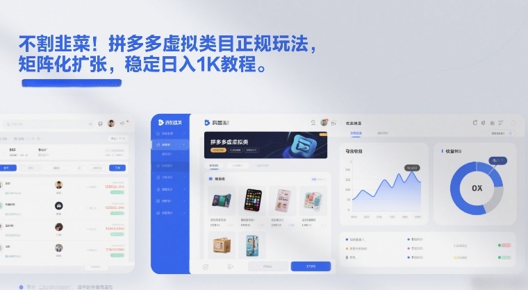 不割韭菜！拼多多虚拟类目正规玩法，矩阵化扩张，稳定日入1K教程【揭秘】-天云资源网