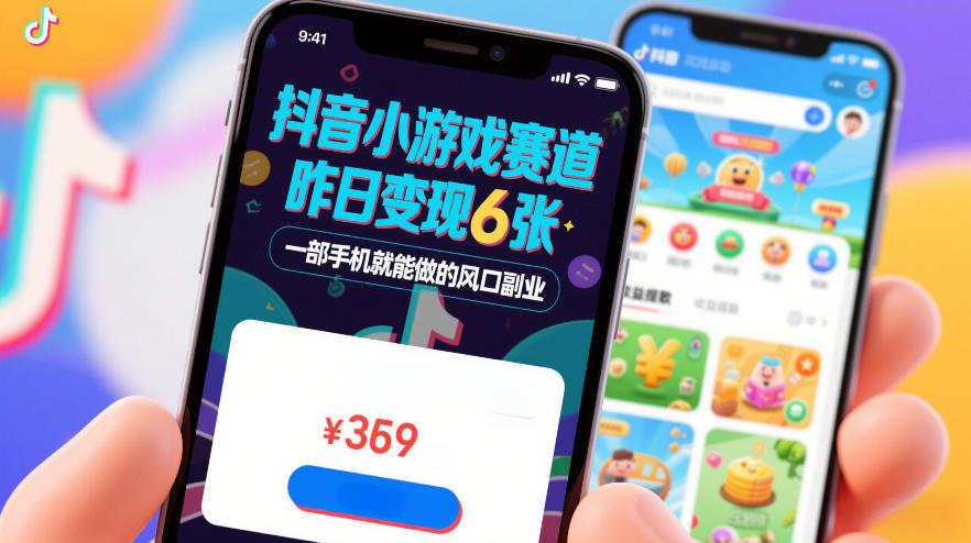 抖音小游戏赛道，昨日变现600+，零基础一部手机就能做的风口副业【揭秘】-天云资源网