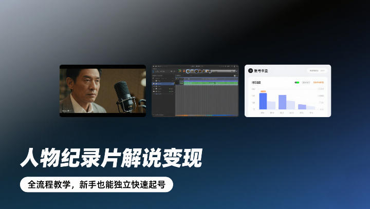 人物纪录片解说变现，全流程教学，新手也能独立快速起号-天云资源网