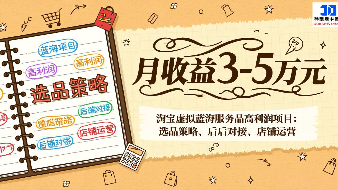 淘宝虚拟蓝海服务品高利润项目：选品策略、后端对接、店铺运营，月收益可达3-5万元-天云资源网