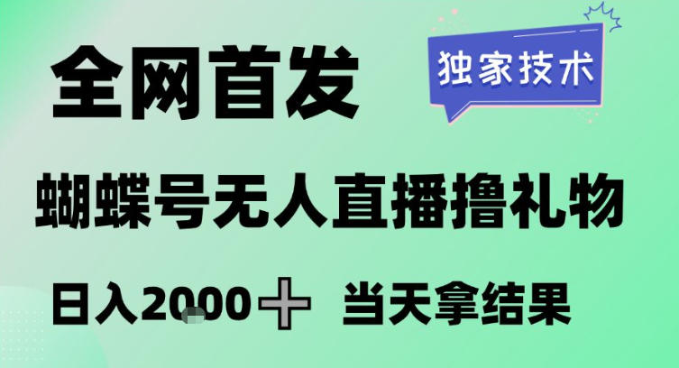 2026最新蝴蝶号无人直播掘金，独家技术，全网首发小白做了一个月收益3W，长期稳定可做【揭秘】-天云资源网