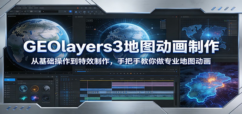 GEOlayers3地图动画制作：从基础操作到特效制作，手把手教你做专业地图动画-天云资源网