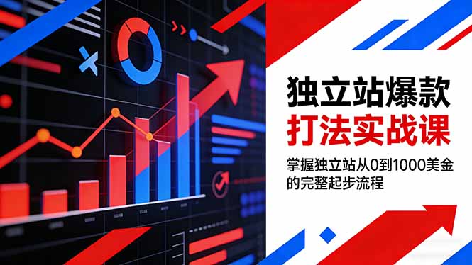 独立站爆款打法实战课，掌握独立站从0到1000美金的完整起步流程-天云资源网