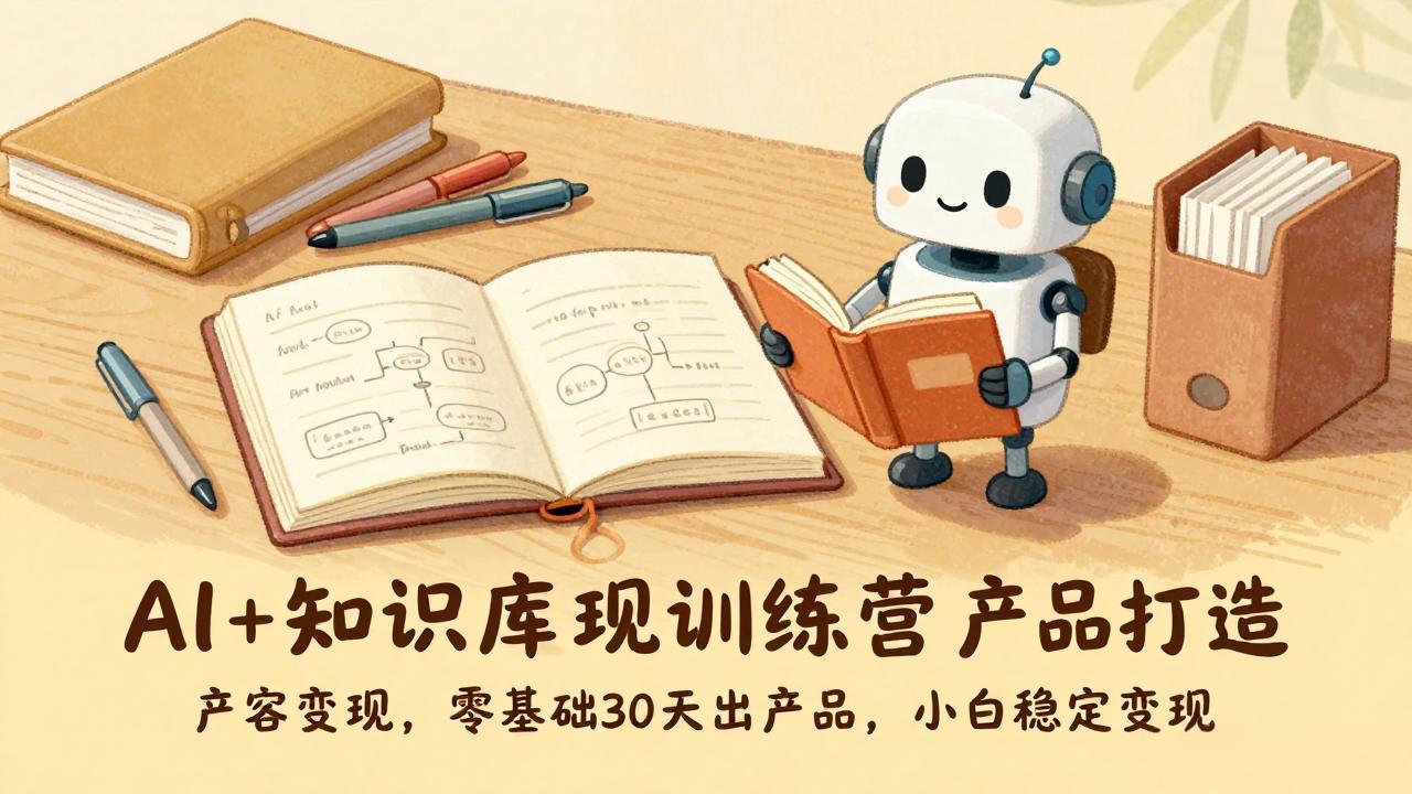 AI+知识库变现训练营，产品打造、内容创作、全平台变现，零基础30天出产品，小白稳定变现-天云资源网