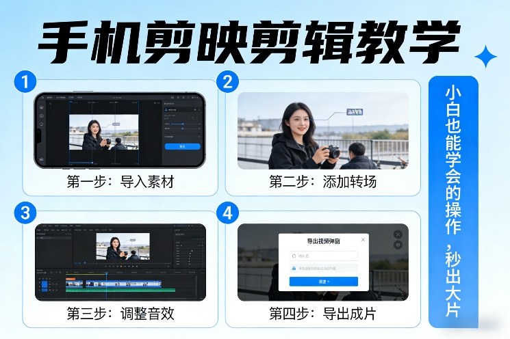 手机剪映剪辑教学，小白也能学会的操作，秒出大片-天云资源网