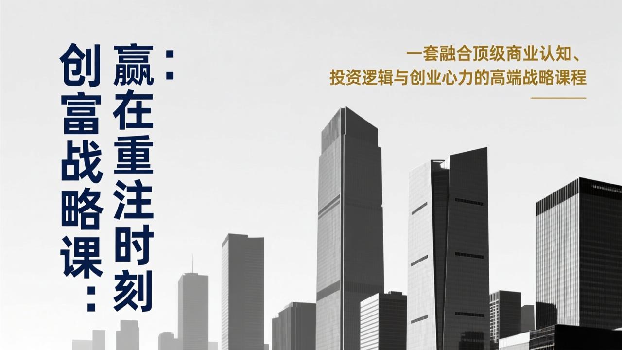 《创富战略课：赢在重注时刻》一套融合顶级商业认知、投资逻辑与创业心力的高端战略课程-天云资源网