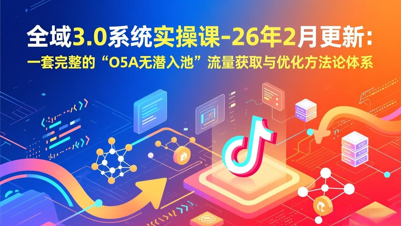 全域3.0系统实操课-26年2月更新：一套完整的“O5A无潜入池”流量获取与优化方法论体系-天云资源网