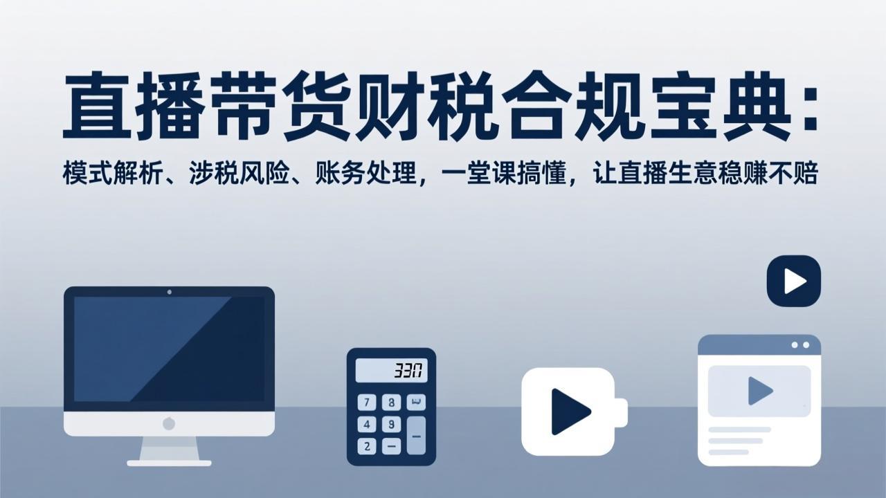 直播带货财税合规宝典：模式解析、涉税风险、账务处理，一堂课搞懂，让直播生意稳赚不赔-天云资源网