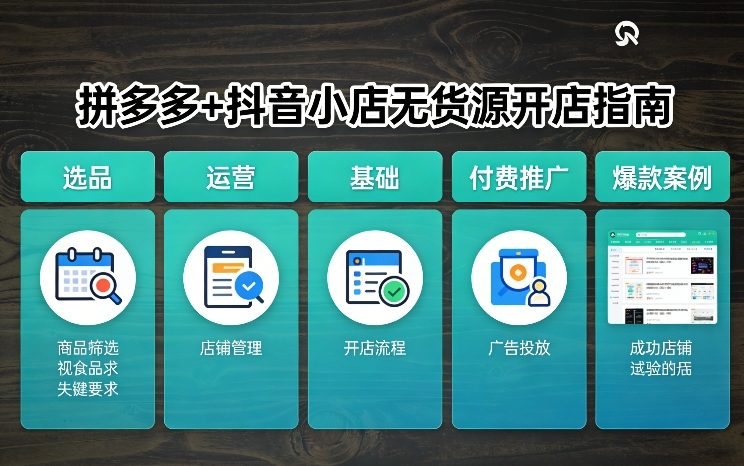 拼多多+抖音小店无货源开店，包括：选品、运营、基础、付费推广、爆款案例等(更新26年2月)-天云资源网