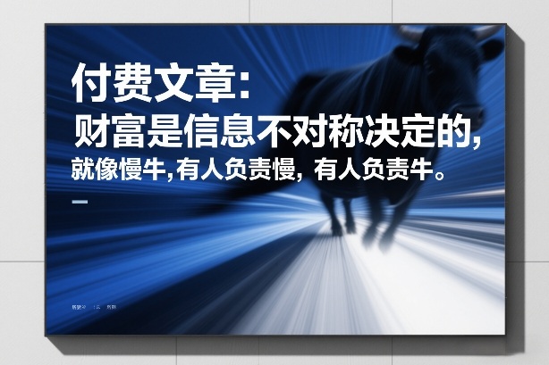 付费文章：财富是信息不对称决定的，就像慢牛，有人负责慢，有人负责牛-天云资源网