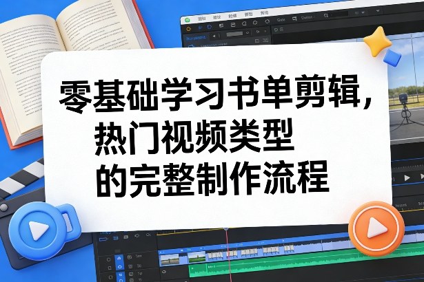 零基础学习书单剪辑，热门视频类型的完整制作流程(更新2026)-天云资源网