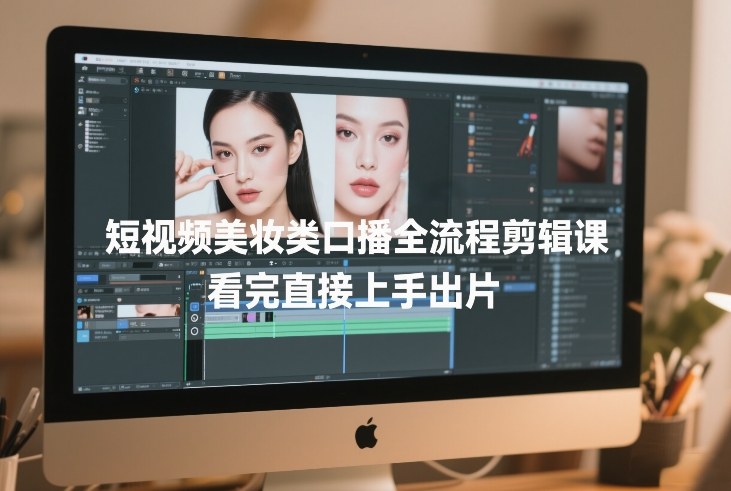 短视频美妆类口播全流程剪辑课，看完直接上手出片-天云资源网