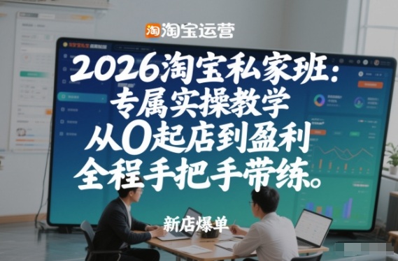 2026淘宝私家班：专属实操教学，从0起店到盈利，全程手把手带练(更新)-天云资源网