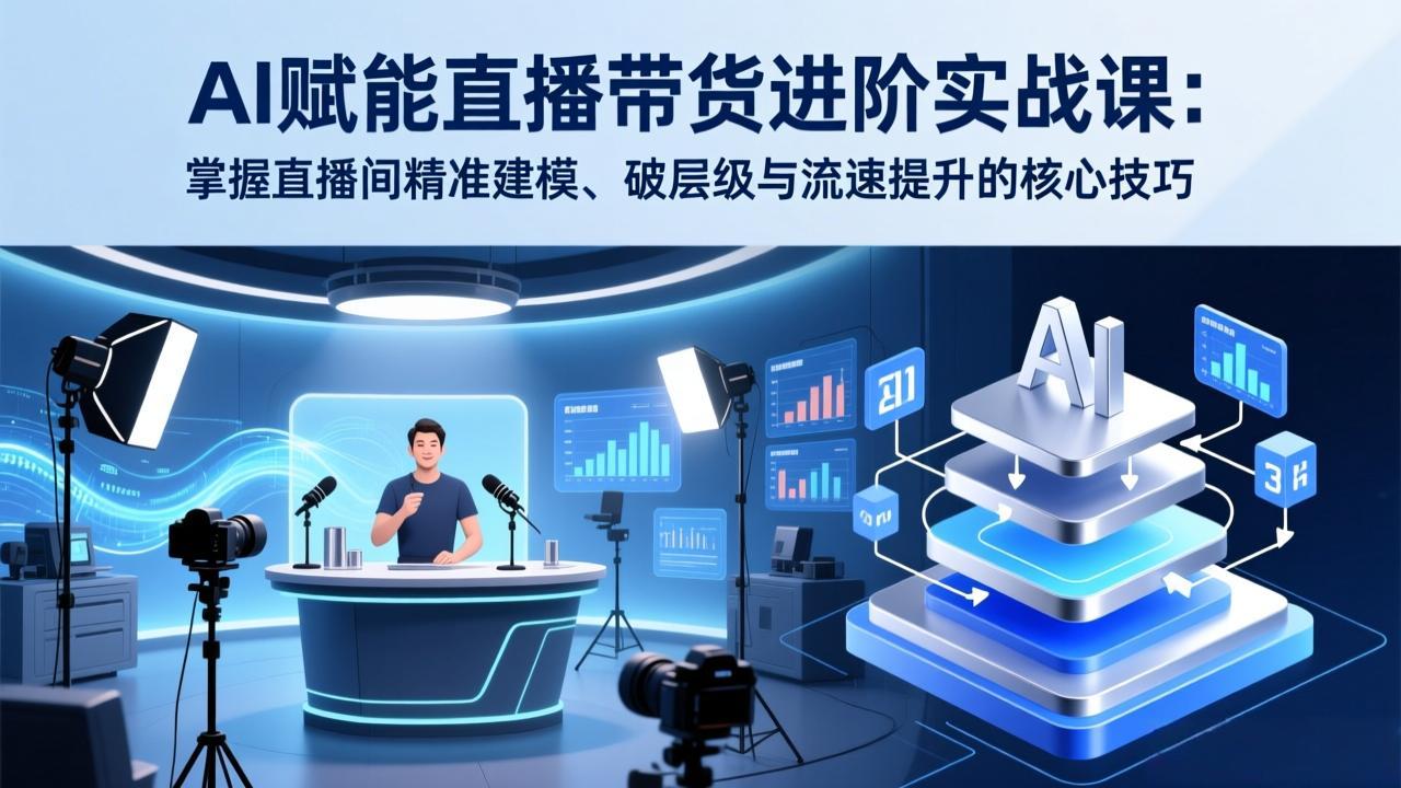 AI赋能直播带货进阶实战课：掌握直播间精准建模、破层级与流速提升的核心技巧-天云资源网