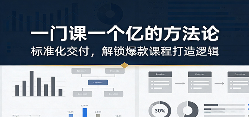 一门课一个亿的方法论：标准化交付，解锁爆款课程打造逻辑-天云资源网