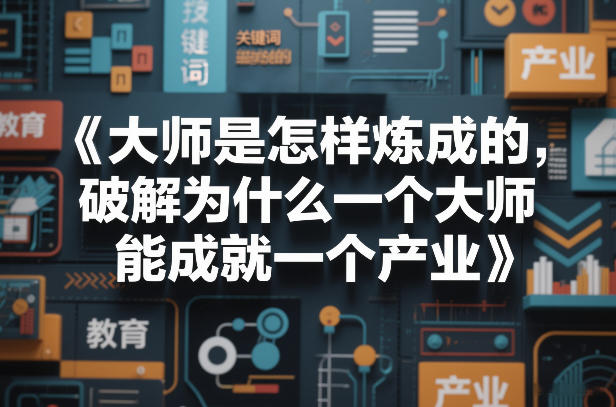 大师是怎样炼成的，破解为什么一个大师，能成就一个产业【电子书】-天云资源网