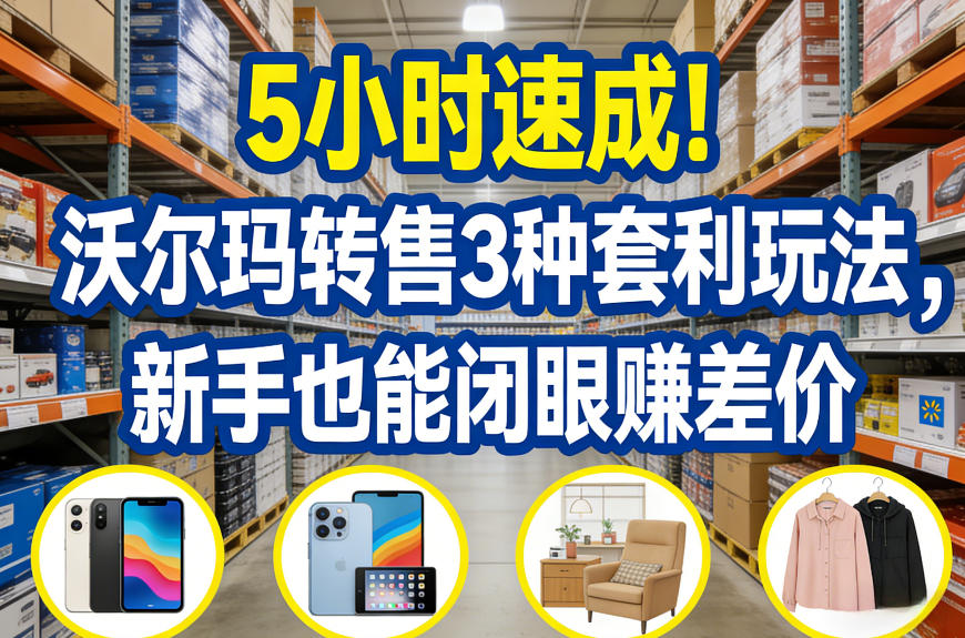 5小时速成！沃尔玛转售3种套利玩法，新手也能闭眼賺差价-天云资源网