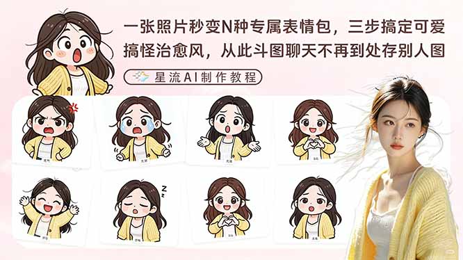 一张照片秒变N种专属表情包，三步搞定可爱搞怪治愈风，从此斗图聊天不再到处存别人图-天云资源网