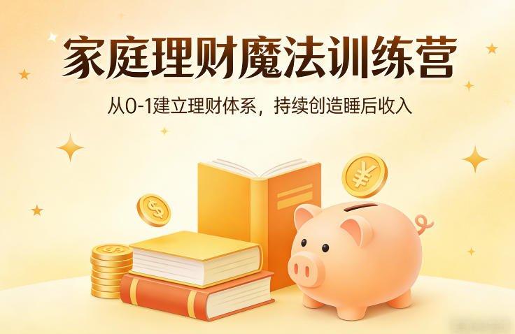 家庭理财魔法训练营，从0-1建立理财体系，持续创造睡后收入-天云资源网