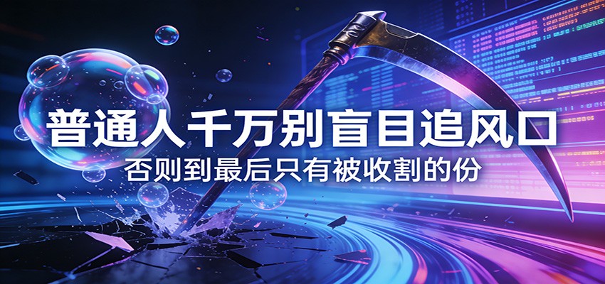 付费文章《通人千万别盲目追风口》否则到最后只有被收割的份-天云资源网