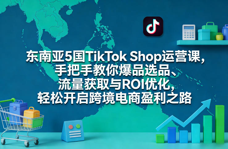 东南亚5国TikTok Shop运营课,手把手教你爆品选品、流量获取与ROI优化,轻松开启跨境电商盈利之路-天云资源网