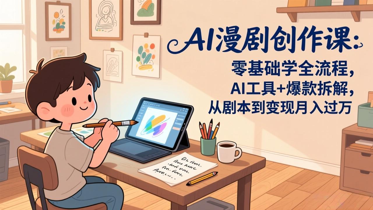 AI漫剧创作课：零基础学全流程，AI工具+爆款拆解，从剧本到变现月入过万-天云资源网