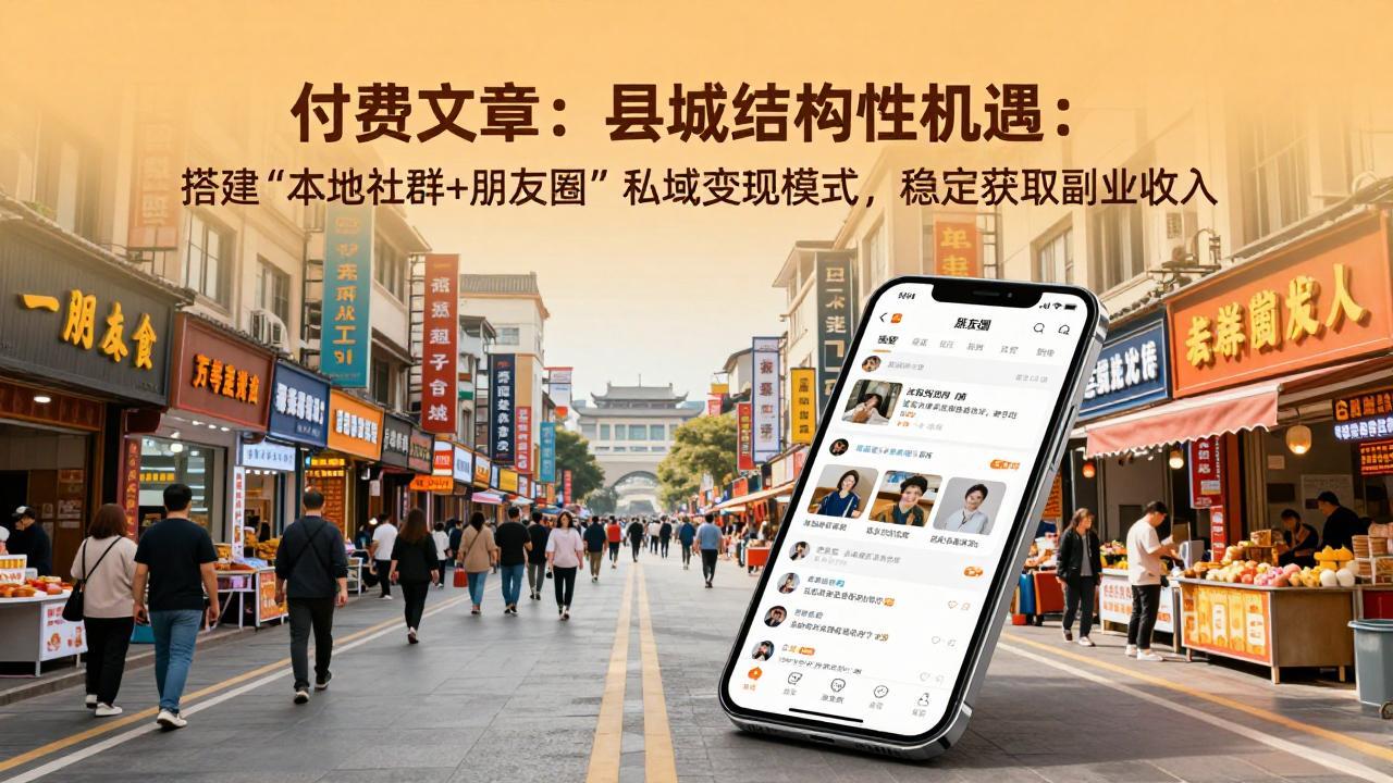 付费文章：县城结构性机遇：搭建“本地社群+朋友圈”私域变现模式，稳定获取副业收入-天云资源网