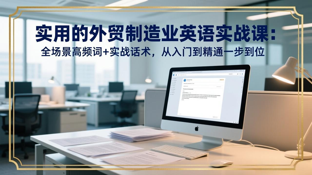 实用的外贸制造业英语实战课：全场景高频词+实战话术，从入门到精通一步到位-天云资源网