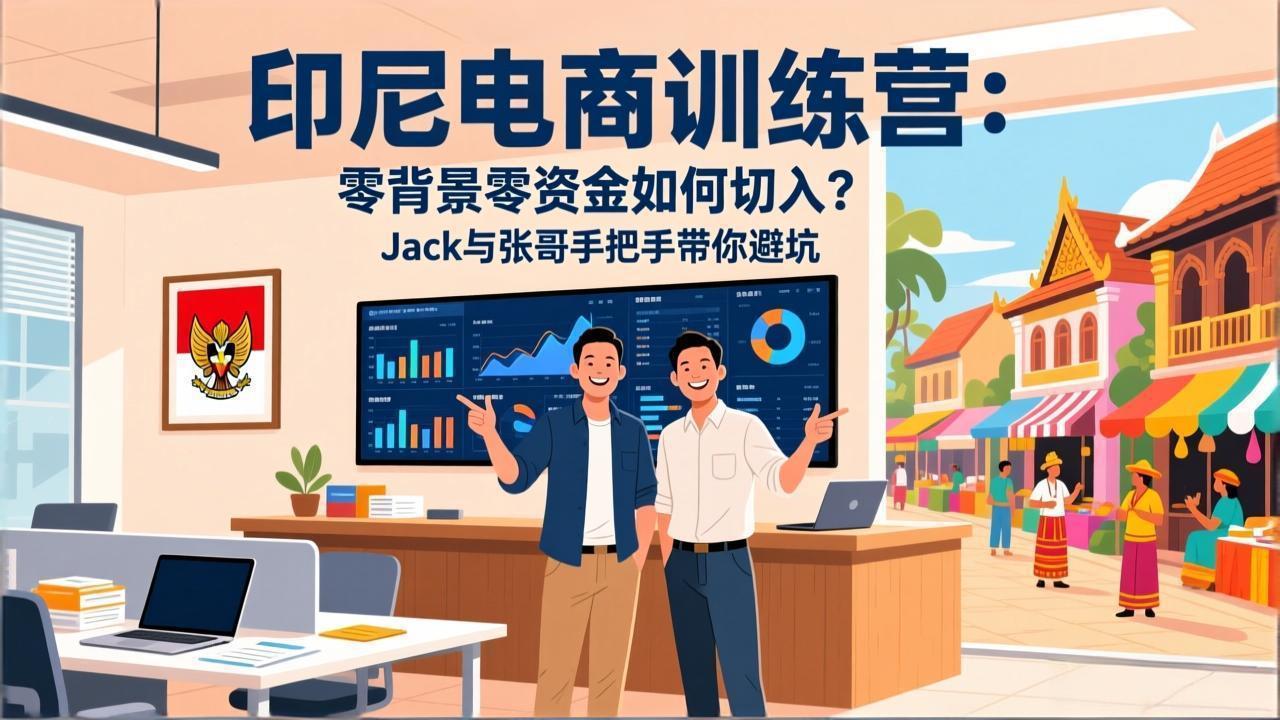 印尼电商训练营：零背景零资金如何切入？Jack与张哥手把手带你避坑-天云资源网