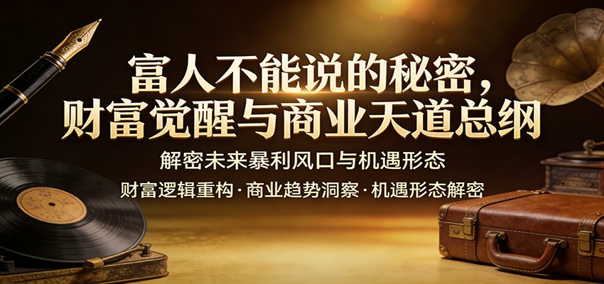 富人不能说的秘密，财富觉醒与商业天道总纲，解密未来暴利风口与机遇形态-天云资源网