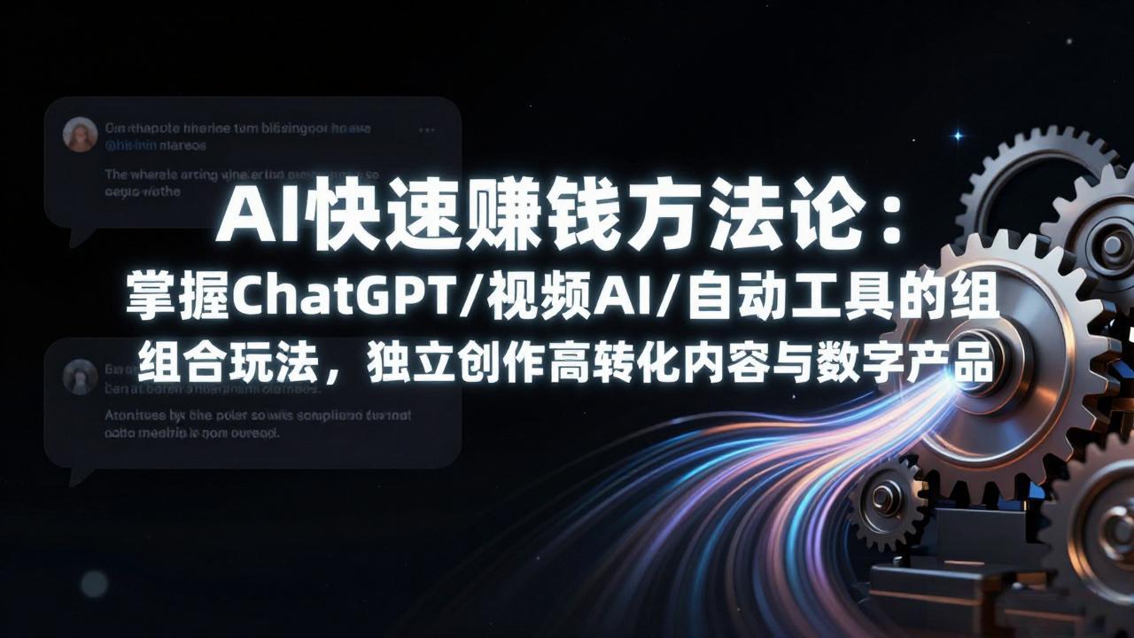 AI快速赚钱方法论：掌握ChatGPT/视频AI/自动化工具的组合玩法，独立创作高转化内容与数字产品-天云资源网