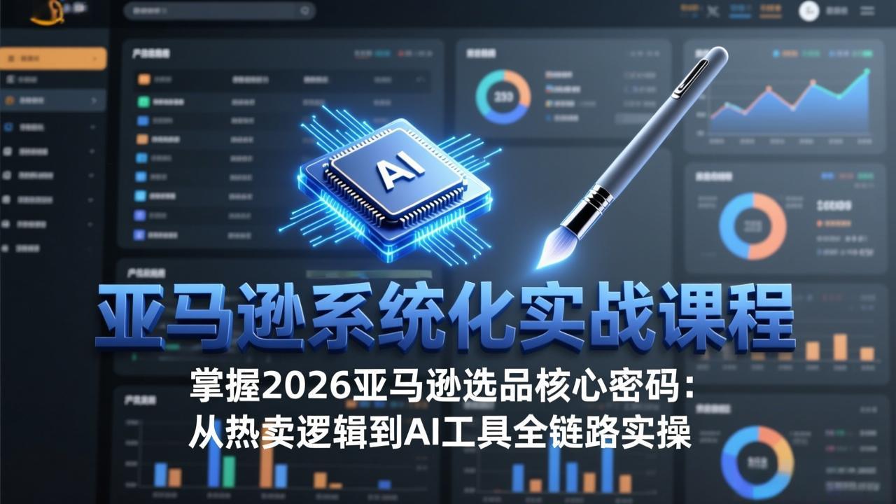 亚马逊系统化实战课-更新3月：2026最新选品方法论，从热卖原因分析到AI作图，提升选品成功率-天云资源网