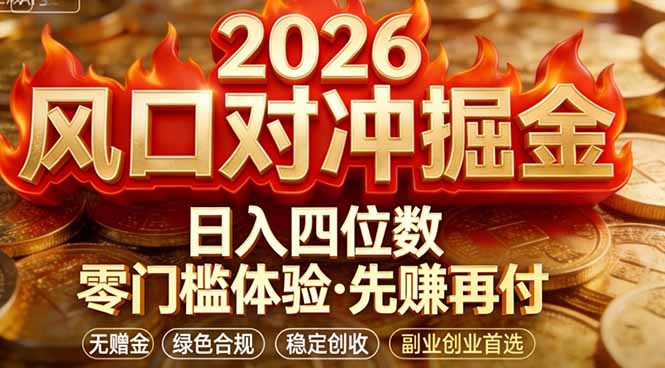 2026美金对冲套利，无赠金对冲策略保驾护航，低门槛易上手实操。单人单日收益2000+-天云资源网