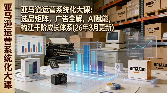 亚马逊运营系统化大课：选品矩阵，广告全解，AI赋能，构建千阶成长体系(26年3月更新-天云资源网